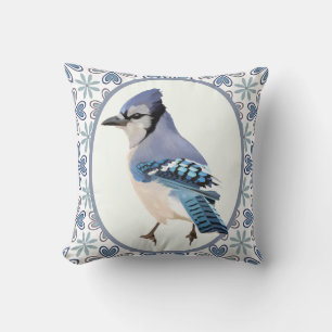 Coussin Beau oiseau bleu Jay