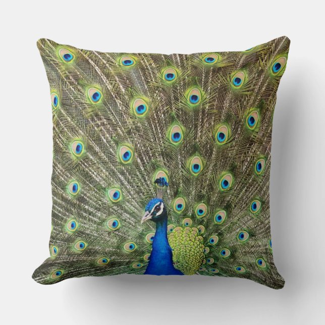 Coussin Beau oiseau de paon (Recto)