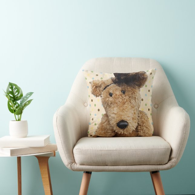 Coussin Beau Ours Brown Avec Pois (Chaise)