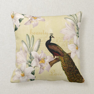 Coussin Beau paon de lis