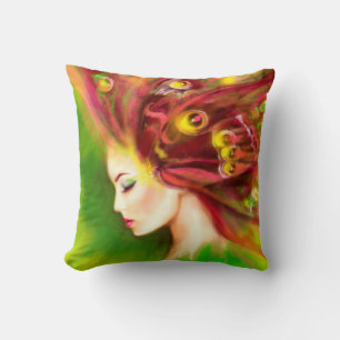 Coussin Beau papillon de printemps femme . Abstrai
