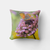 Coussin Beau papillon sur des fleurs (Recto)