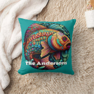 Coussin Beau Poisson Vibrant