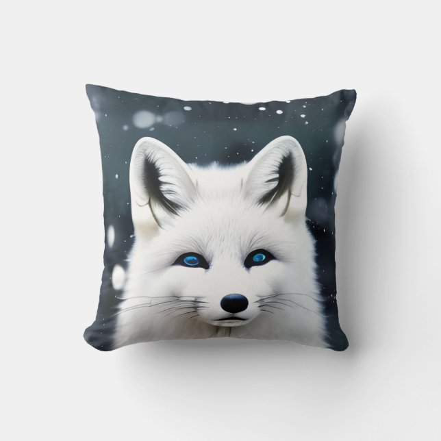 Coussin Beau renard arctique (Recto)