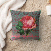 COUSSIN BEAU ROSE ROSE ROSE AQUA BLEU, DOMMASQUE TURQUOISE (Couverture)