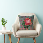 COUSSIN BEAU ROSE ROSE ROSE AQUA BLEU, DOMMASQUE TURQUOISE (Chaise)