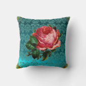 COUSSIN BEAU ROSE ROSE ROSE AQUA BLEU, DOMMASQUE TURQUOISE (Verso)