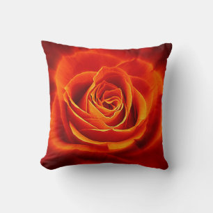 Coussin Beau Rose rouge orange brillant