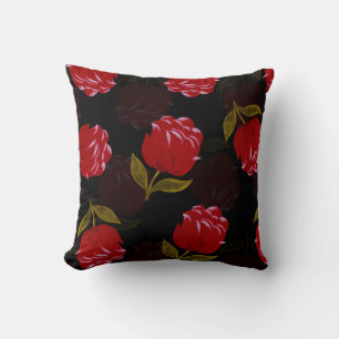 Coussin Beau Rouge translucide rose motif de broderie