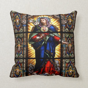 Coussin Beau Sacré Coeur Religieux de Vierge Marie
