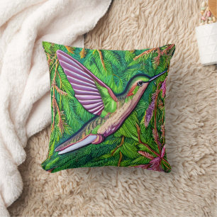 Coussin Beau Shabby Chic Petit Colibri.