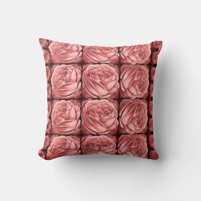 Coussin Beau tableau de Roses de pêche Dusty (Recto)