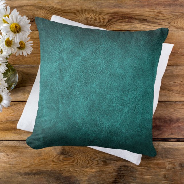 Coussin Beau Turquoise Vieux Monde Faux Cuir (Créateur téléchargé)