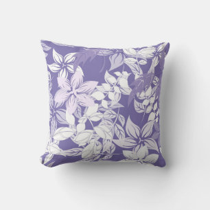 Coussin Beau Vintage Pastel Violet Motif Floral