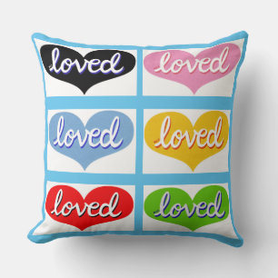 Coussin BEAUCOUP AIMÉ- Coeurs d'amour multicolores- garçon