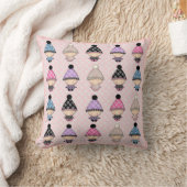 Coussin Beaucoup de bébés mignons sur pois rose (Couverture)
