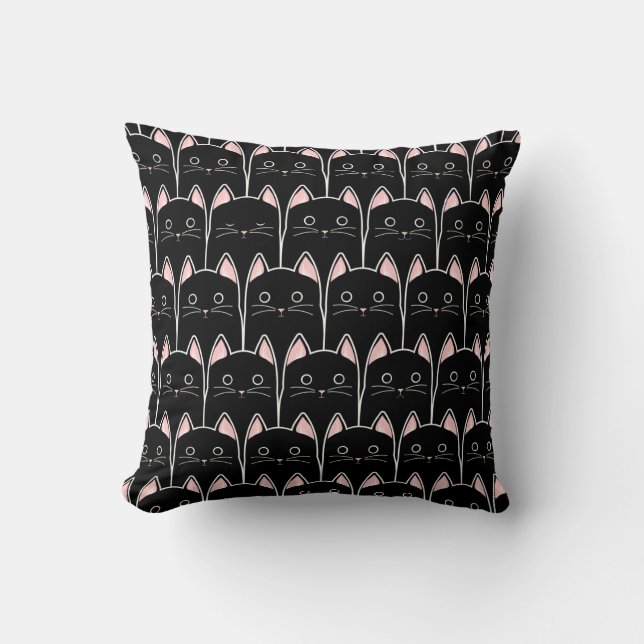 Coussin Beaucoup de Motif de chats noirs (Recto)