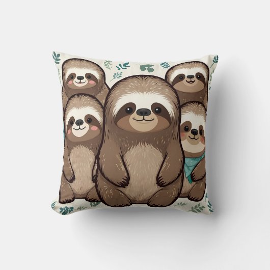 Coussin Beaucoup de Sloth Army (Recto)