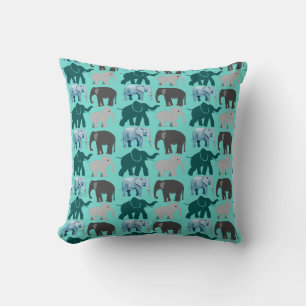 Coussin Beaucoup d'éléphants lancent l'oreiller