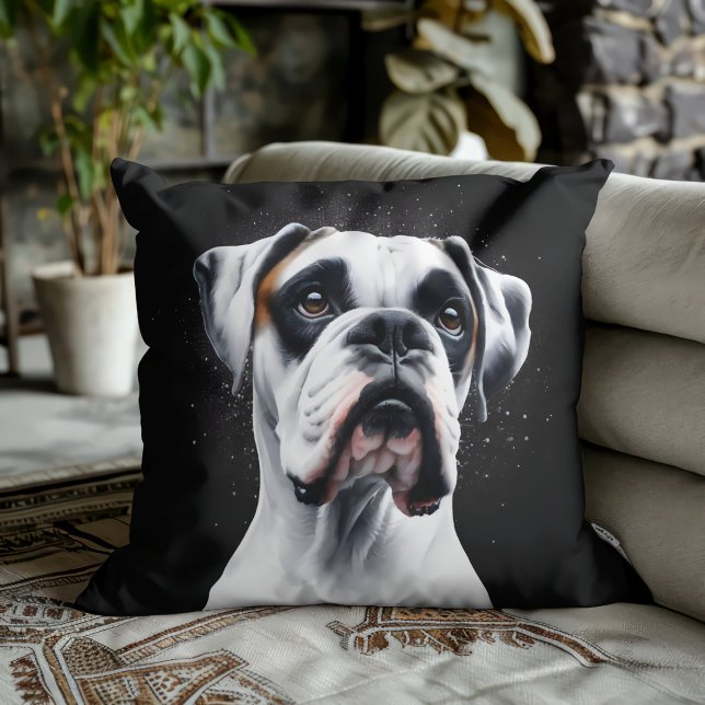 Coussin Beauté Boxer : Charme Canin Intemporel (Créateur téléchargé)