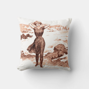 Coussin Beauté de bain sirène de plage Gibson vintage