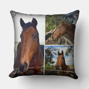 Coussin Beauté du cheval Brown, collage,