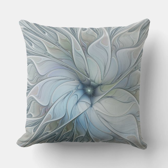 Coussin Beauté Élégante Fleur d'Art Fractal Abstrait Moder (Recto)