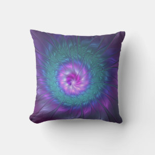 Coussin Beauté florale abstraite, art fractal coloré de fl