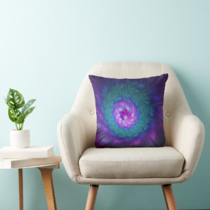 Coussin Beauté florale abstraite, art fractal coloré de fl