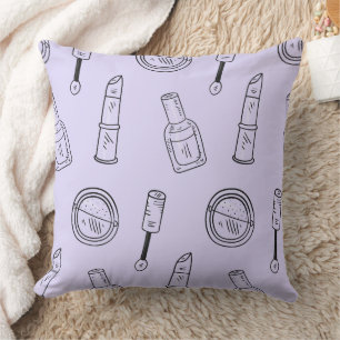 Coussin Beauté Minimaliste & Motif de Maquillage