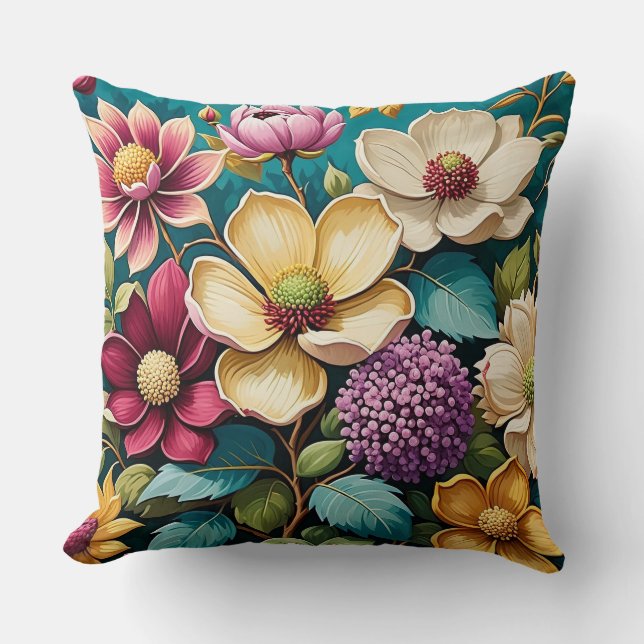 Coussin Beautiful Vibrant Flower Art  (Recto)