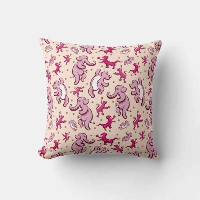 Coussin Beaux Animaux Danse Motif rose (Recto)