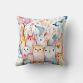 Coussin Beaux animaux floraux design mignon (Verso)