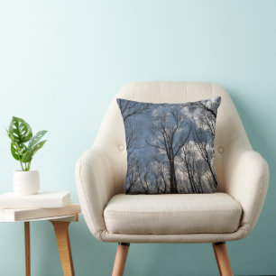 Coussin Beaux arbres tulipiers ciel nuageux