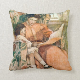 Coussin Beaux-arts de lecture de Jessie Willcox Smith de