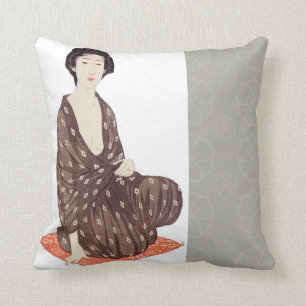 Coussin Beaux carreaux japonais de conception d'art
