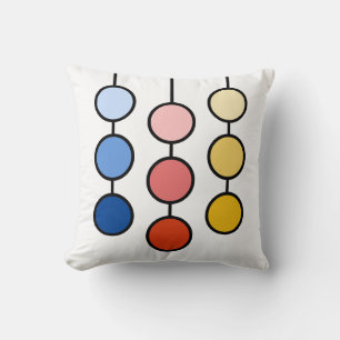 Coussin Beaux cercles de pendaison rouge bleu jaune