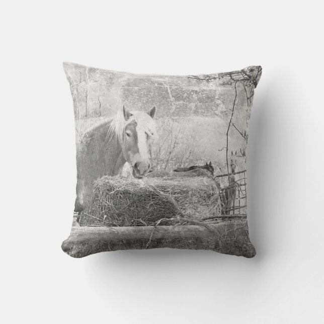 Coussin Beaux chevaux de ferme (Recto)