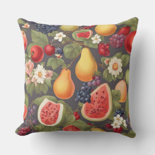 Coussin Beaux fruits divers, Feuilles luxuriants et Wonder