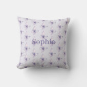 Coussin Beaux Papillons Violets Lavande Féminins (Recto)