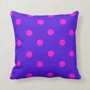 Coussin Beaux pois roses et violets