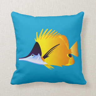 Coussin Beaux poissons tropicaux jaunes