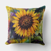 Coussin Beaux Tournesols En Aquarelle (Recto)
