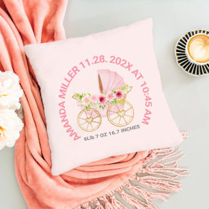 Coussin Bébé à fleurs roses mignonnes poussette Bébé Date
