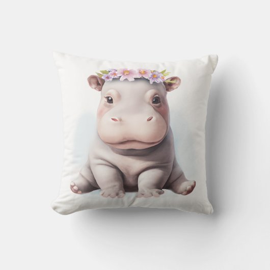 Coussin Bébé adorable Hippopotamus (Recto)