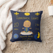 Coussin Bébé afro-américain garçon bleu et jaune (Couverture)