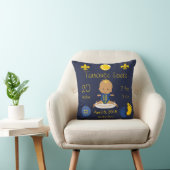 Coussin Bébé afro-américain garçon bleu et jaune (Chaise)