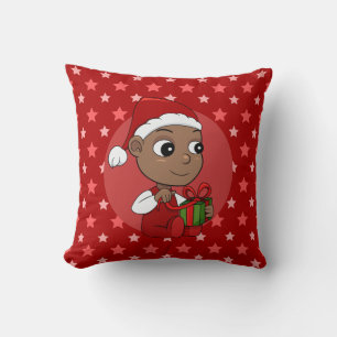 Coussin Bébé afro-américain mignon avec chapeau de Père No