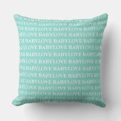 Coussin BÉBÉ Amour Turquoise bleu Nursery Douche Fête d'ar (Recto)