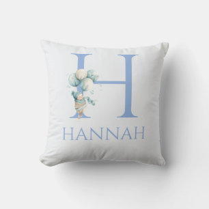 Coussin Bébé au nom personnalisé flottant avec des ballons
